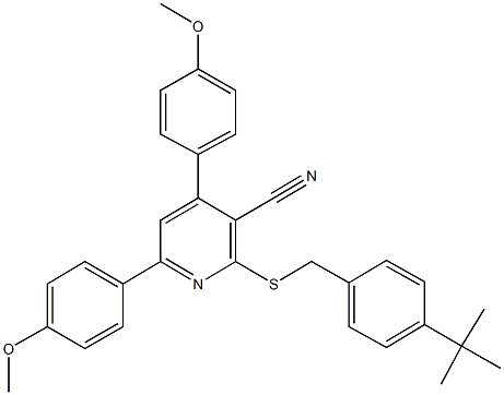 2-[(4-tert-butylbenzyl)sulfanyl]-4,6-bis(4-methoxyphenyl)nicotinonitrile|