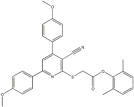 332114-82-6 2,6-dimethylphenyl {[3-cyano-4,6-bis(4-methoxyphenyl)-2-pyridinyl]sulfanyl}acetate