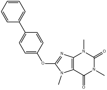 8-([1,1'-biphenyl]-4-yloxy)-1,3,7-trimethyl-3,7-dihydro-1H-purine-2,6-dione,332115-86-3,结构式