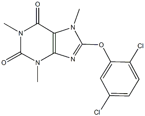 8-(2,5-dichlorophenoxy)-1,3,7-trimethyl-3,7-dihydro-1H-purine-2,6-dione Struktur