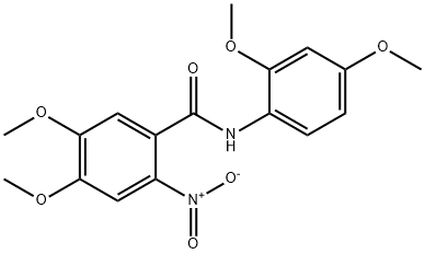 N-(2,4-dimethoxyphenyl)-2-nitro-4,5-dimethoxybenzamide Struktur