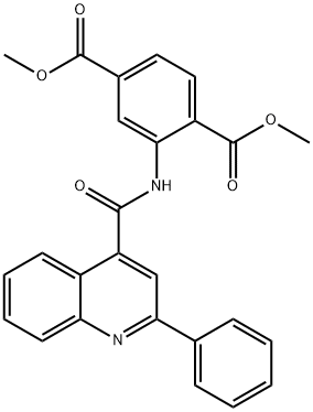 dimethyl 2-{[(2-phenyl-4-quinolinyl)carbonyl]amino}terephthalate Struktur