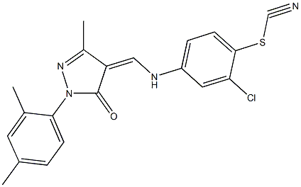 332118-42-0 2-chloro-4-({[1-(2,4-dimethylphenyl)-3-methyl-5-oxo-1,5-dihydro-4H-pyrazol-4-ylidene]methyl}amino)phenyl thiocyanate