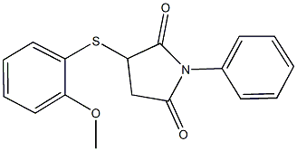 3-[(2-methoxyphenyl)sulfanyl]-1-phenyl-2,5-pyrrolidinedione 化学構造式