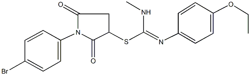 1-(4-bromophenyl)-2,5-dioxo-3-pyrrolidinyl N'-(4-ethoxyphenyl)-N-methylimidothiocarbamate,332126-17-7,结构式