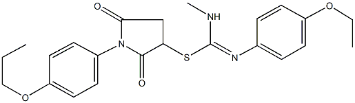 2,5-dioxo-1-(4-propoxyphenyl)-3-pyrrolidinyl N'-(4-ethoxyphenyl)-N-methylimidothiocarbamate Structure