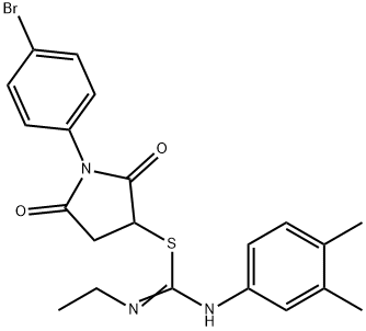 332126-41-7 1-(4-bromophenyl)-2,5-dioxo-3-pyrrolidinyl N'-(3,4-dimethylphenyl)-N-ethylimidothiocarbamate