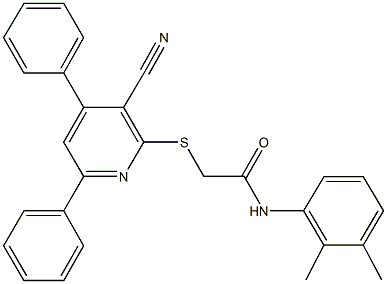 2-[(3-cyano-4,6-diphenyl-2-pyridinyl)sulfanyl]-N-(2,3-dimethylphenyl)acetamide|