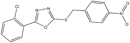 2-(2-chlorophenyl)-5-({4-nitrobenzyl}sulfanyl)-1,3,4-oxadiazole 结构式