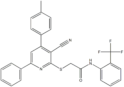 332127-57-8 2-{[3-cyano-4-(4-methylphenyl)-6-phenyl-2-pyridinyl]sulfanyl}-N-[2-(trifluoromethyl)phenyl]acetamide