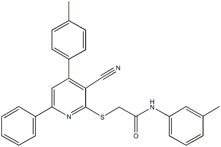 2-{[3-cyano-4-(4-methylphenyl)-6-phenyl-2-pyridinyl]sulfanyl}-N-(3-methylphenyl)acetamide|