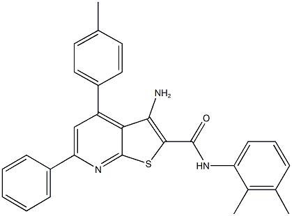 3-amino-N-(2,3-dimethylphenyl)-4-(4-methylphenyl)-6-phenylthieno[2,3-b]pyridine-2-carboxamide Struktur