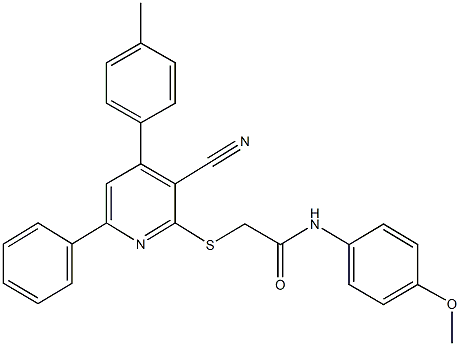 2-{[3-cyano-4-(4-methylphenyl)-6-phenyl-2-pyridinyl]sulfanyl}-N-(4-methoxyphenyl)acetamide|