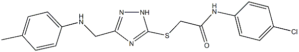 N-(4-chlorophenyl)-2-{[3-(4-toluidinomethyl)-1H-1,2,4-triazol-5-yl]sulfanyl}acetamide,332128-28-6,结构式