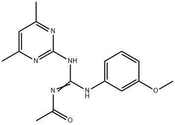 N''-acetyl-N-(4,6-dimethyl-2-pyrimidinyl)-N'-(3-methoxyphenyl)guanidine Struktur