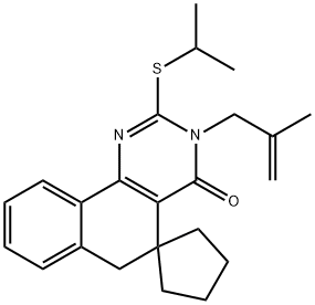 2-(isopropylsulfanyl)-3-(2-methyl-2-propenyl)-5,6-dihydrospiro(benzo[h]quinazoline-5,1'-cyclopentane)-4(3H)-one,332145-48-9,结构式