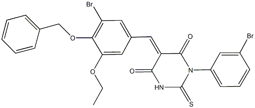 5-[4-(benzyloxy)-3-bromo-5-ethoxybenzylidene]-1-(3-bromophenyl)-2-thioxodihydro-4,6(1H,5H)-pyrimidinedione Struktur