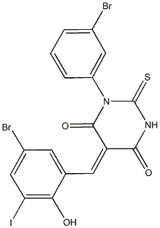 5-(5-bromo-2-hydroxy-3-iodobenzylidene)-1-(3-bromophenyl)-2-thioxodihydro-4,6(1H,5H)-pyrimidinedione|