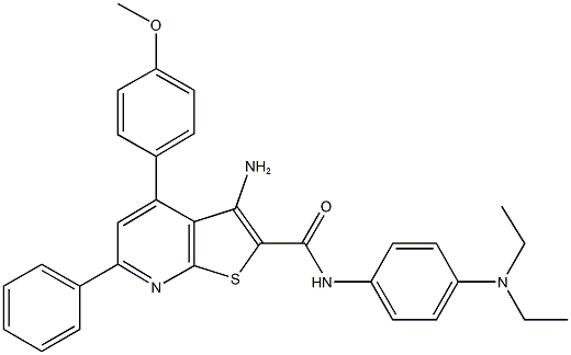 332155-81-4 3-amino-N-[4-(diethylamino)phenyl]-4-(4-methoxyphenyl)-6-phenylthieno[2,3-b]pyridine-2-carboxamide