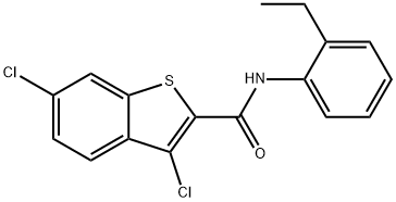 3,6-dichloro-N-(2-ethylphenyl)-1-benzothiophene-2-carboxamide,332156-52-2,结构式