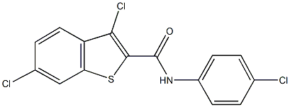 3,6-dichloro-N-(4-chlorophenyl)-1-benzothiophene-2-carboxamide Struktur