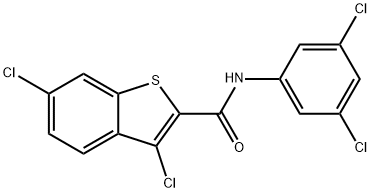 3,6-dichloro-N-(3,5-dichlorophenyl)-1-benzothiophene-2-carboxamide Struktur