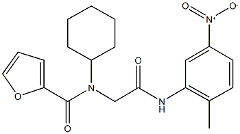 N-cyclohexyl-N-(2-{5-nitro-2-methylanilino}-2-oxoethyl)-2-furamide Structure