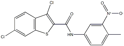 3,6-dichloro-N-{3-nitro-4-methylphenyl}-1-benzothiophene-2-carboxamide,332157-37-6,结构式