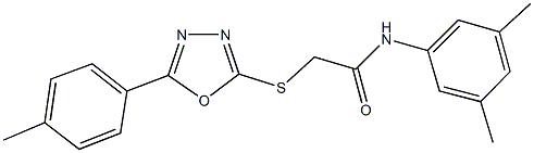 N-(3,5-dimethylphenyl)-2-{[5-(4-methylphenyl)-1,3,4-oxadiazol-2-yl]sulfanyl}acetamide,332158-19-7,结构式