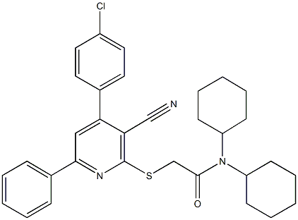 332158-23-3 2-{[4-(4-chlorophenyl)-3-cyano-6-phenyl-2-pyridinyl]sulfanyl}-N,N-dicyclohexylacetamide