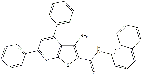 3-amino-N-(1-naphthyl)-4,6-diphenylthieno[2,3-b]pyridine-2-carboxamide Structure