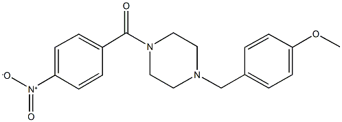 1-{4-nitrobenzoyl}-4-(4-methoxybenzyl)piperazine 化学構造式