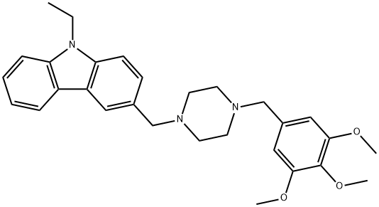 9-ethyl-3-{[4-(3,4,5-trimethoxybenzyl)-1-piperazinyl]methyl}-9H-carbazole Structure