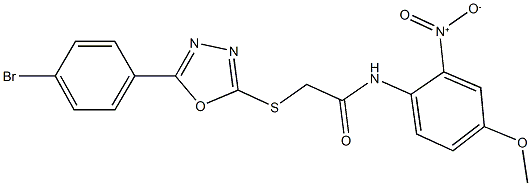 2-{[5-(4-bromophenyl)-1,3,4-oxadiazol-2-yl]sulfanyl}-N-{2-nitro-4-methoxyphenyl}acetamide Structure