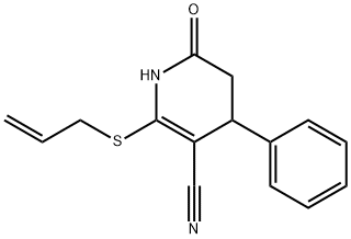 2-(allylsulfanyl)-6-oxo-4-phenyl-1,4,5,6-tetrahydro-3-pyridinecarbonitrile Struktur