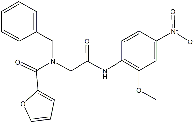 N-benzyl-N-(2-{4-nitro-2-methoxyanilino}-2-oxoethyl)-2-furamide Struktur