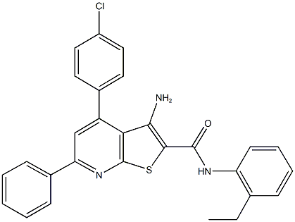 3-amino-4-(4-chlorophenyl)-N-(2-ethylphenyl)-6-phenylthieno[2,3-b]pyridine-2-carboxamide|