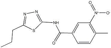 3-nitro-4-methyl-N-(5-propyl-1,3,4-thiadiazol-2-yl)benzamide 化学構造式