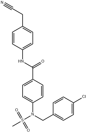 4-[(4-chlorobenzyl)(methylsulfonyl)amino]-N-[4-(cyanomethyl)phenyl]benzamide,332167-89-2,结构式