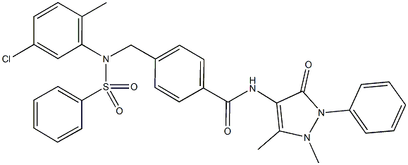 4-{[5-chloro-2-methyl(phenylsulfonyl)anilino]methyl}-N-(1,5-dimethyl-3-oxo-2-phenyl-2,3-dihydro-1H-pyrazol-4-yl)benzamide|