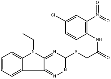 N-{4-chloro-2-nitrophenyl}-2-[(5-ethyl-5H-[1,2,4]triazino[5,6-b]indol-3-yl)sulfanyl]acetamide,332172-98-2,结构式