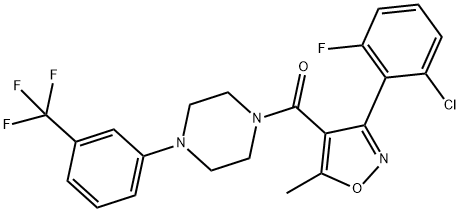 1-{[3-(2-chloro-6-fluorophenyl)-5-methyl-4-isoxazolyl]carbonyl}-4-[3-(trifluoromethyl)phenyl]piperazine Structure