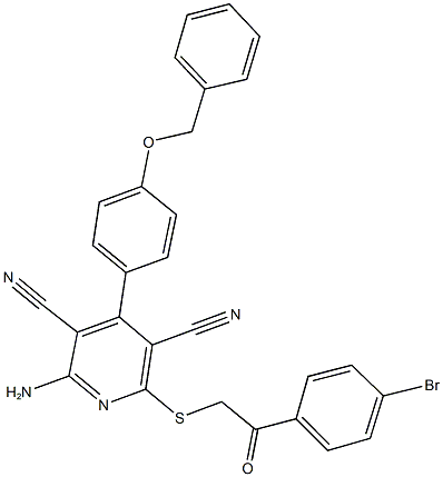 2-amino-4-[4-(benzyloxy)phenyl]-6-{[2-(4-bromophenyl)-2-oxoethyl]sulfanyl}-3,5-pyridinedicarbonitrile|