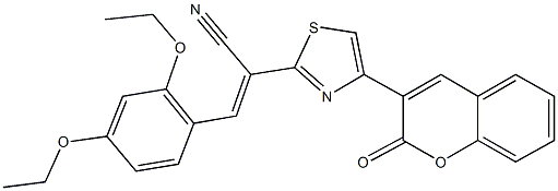 3-(2,4-diethoxyphenyl)-2-[4-(2-oxo-2H-chromen-3-yl)-1,3-thiazol-2-yl]acrylonitrile,332175-13-0,结构式