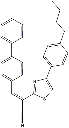 3-[1,1'-biphenyl]-4-yl-2-[4-(4-butylphenyl)-1,3-thiazol-2-yl]acrylonitrile 结构式
