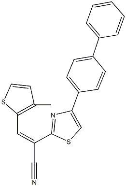 2-(4-[1,1'-biphenyl]-4-yl-1,3-thiazol-2-yl)-3-(3-methyl-2-thienyl)acrylonitrile Structure