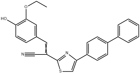 2-(4-[1,1'-biphenyl]-4-yl-1,3-thiazol-2-yl)-3-(3-ethoxy-4-hydroxyphenyl)acrylonitrile 结构式