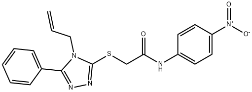 2-[(4-allyl-5-phenyl-4H-1,2,4-triazol-3-yl)sulfanyl]-N-{4-nitrophenyl}acetamide Struktur