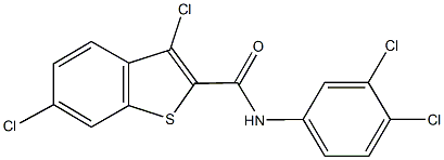 3,6-dichloro-N-(3,4-dichlorophenyl)-1-benzothiophene-2-carboxamide Struktur