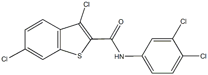 3,6-dichloro-N-(3,4-dichlorophenyl)-1-benzothiophene-2-carboxamide Structure